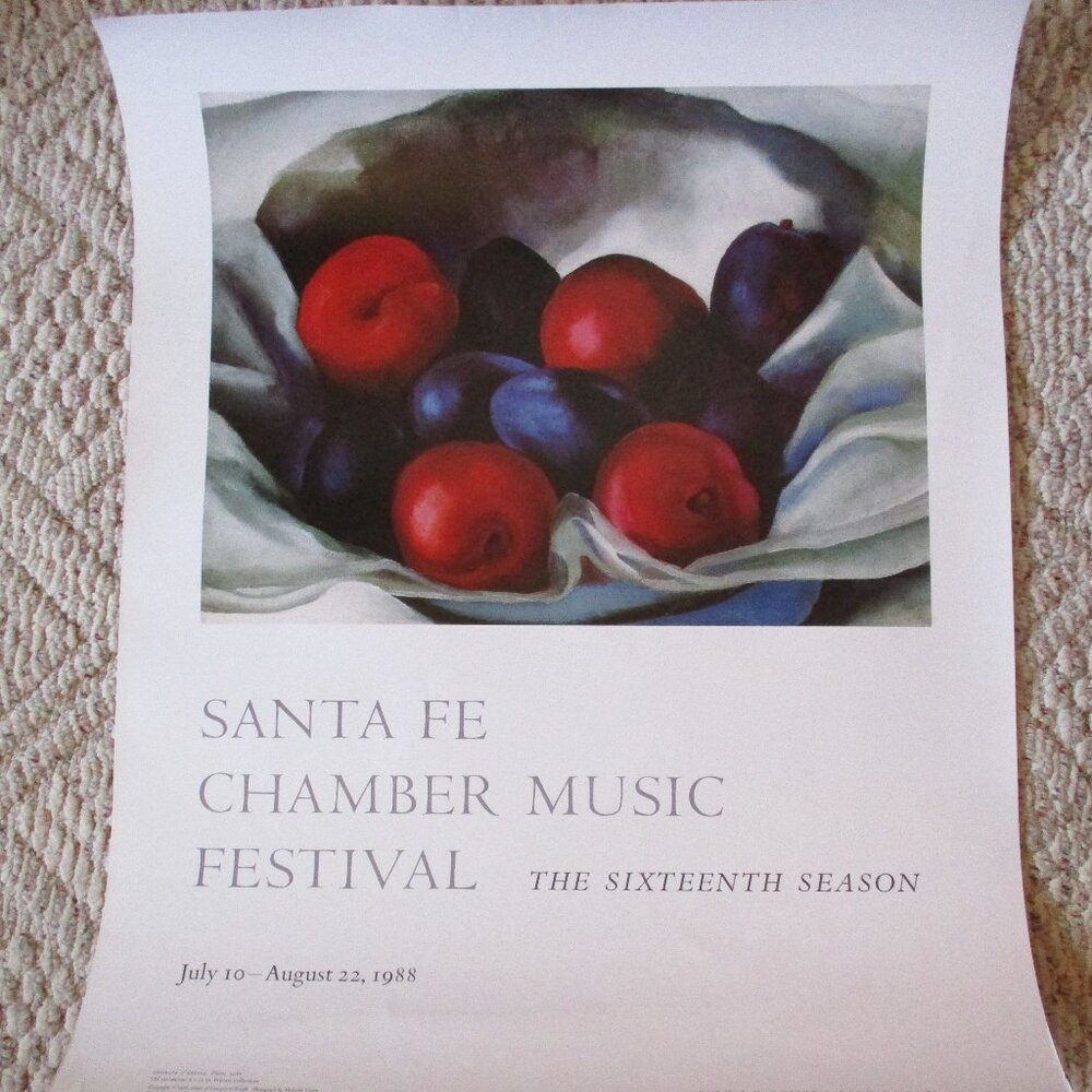 Santa Fe Chamber Music Festival 1988 Poster Georgia O'Keefe Sixteenth Season
